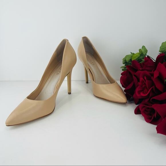 Charles By Charles David Stiletto Pump Sz 8.5 Tan Leather Pointed Toe High Heels - Picture 4 of 16